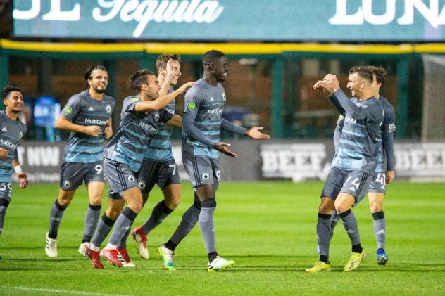 Tacoma Defiance reacts after a goal