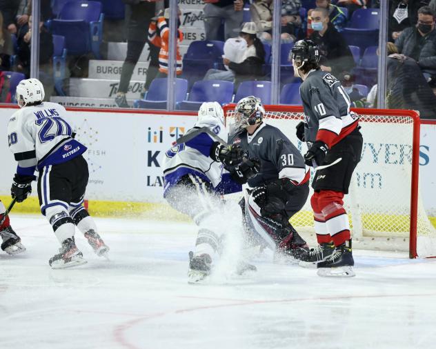 Vancouver Giants left goaltender Jesper Vikman vs. the Victoria Royals