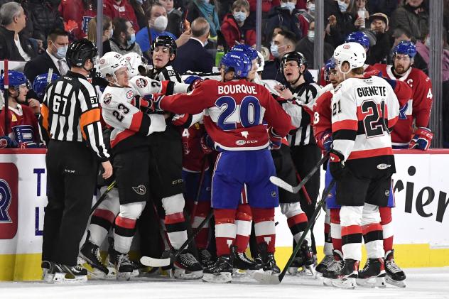 Belleville Senators mix it up with the Laval Rocket