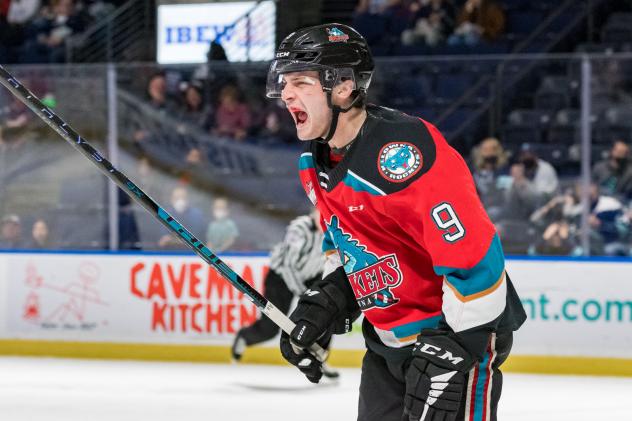 Kelowna Rockets left wing Mark Liwiski