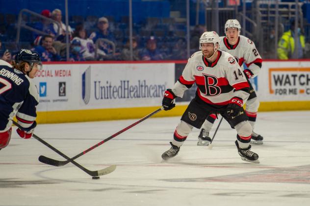 Belleville Senators centre Rourke Chartier vs. the Hartford Wolf Pack