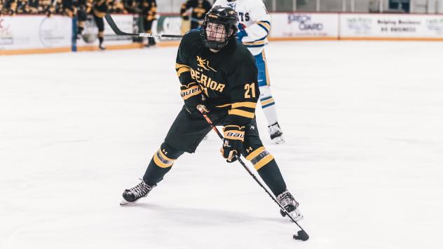 Forward Chad Lopez with the University of Wisconsin-Superior