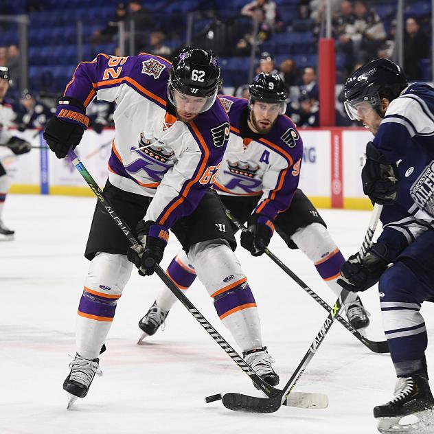 Reading Royals forward Grant Cooper collects the puck