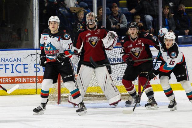Vancouver Giants goaltender Will Gurski vs. the Kelowna Rockets