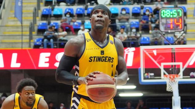 Edmonton Stingers guard Mambi Diawara at the free throw line