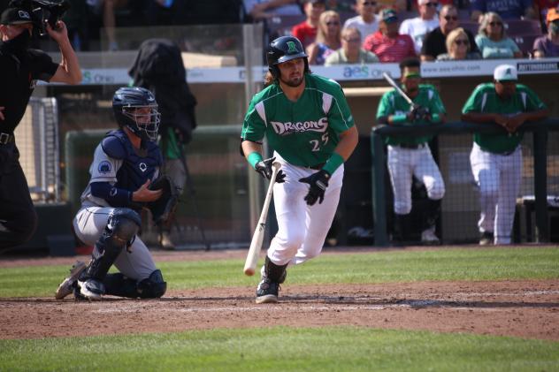 Dayton Dragons first baseman Garrett Wolforth