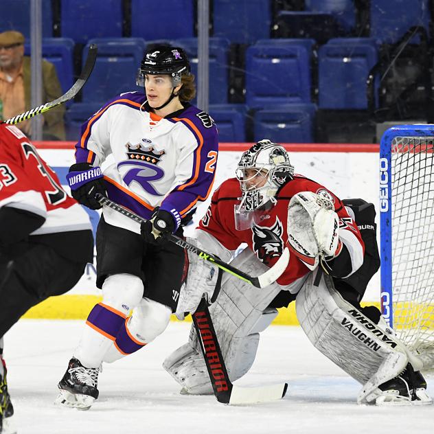 Reading Royals and forward Brad Morrison take on the Adirondack Thunder