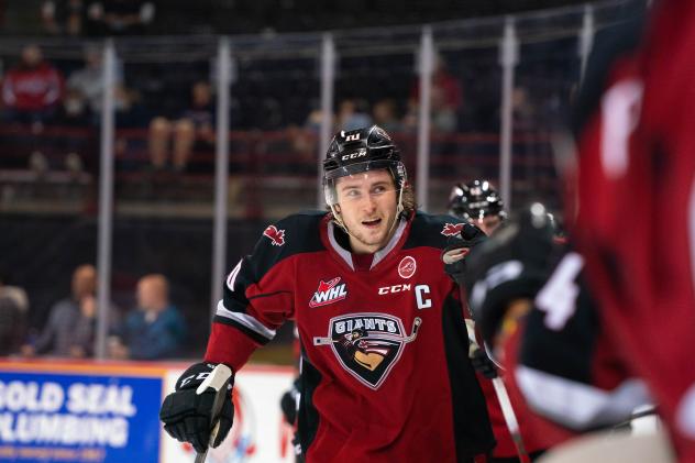 Vancouver Giants left wing Zack Ostapchuk vs. the Spokane Chiefs