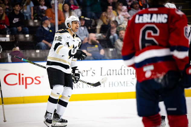 Wheeling Nailers forward Patrick Watling vs. the Kalamazoo Wings