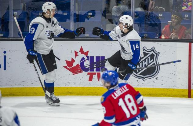 Saint John Sea Dogs centres Philippe Daoust (left) and Ryan Francis