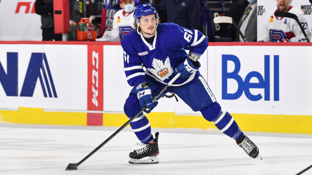 Defenseman Brennan Menell with the Toronto Marlies