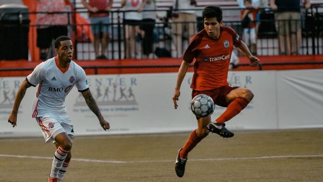 Midfielder Josue Soto with the Chattanooga Red Wolves SC
