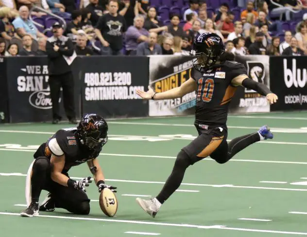 Kicker Jimmy Camacho with the Arizona Rattlers