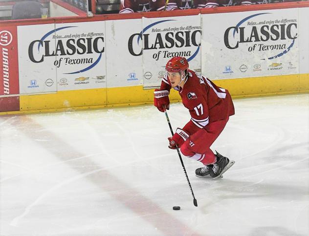 Forward Colby McAuley with the South Carolina Stingrays