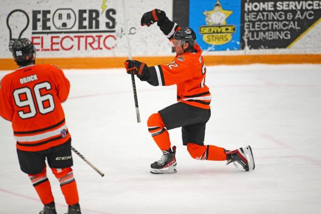 Danbury Hat Tricks react after a goal
