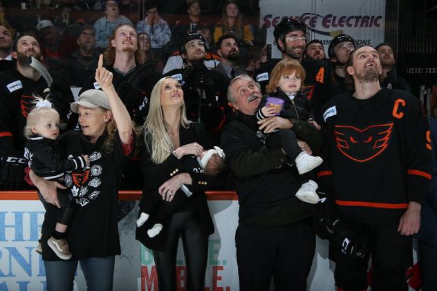 Lehigh Valley Phantoms captain Cal O'Reilly and family