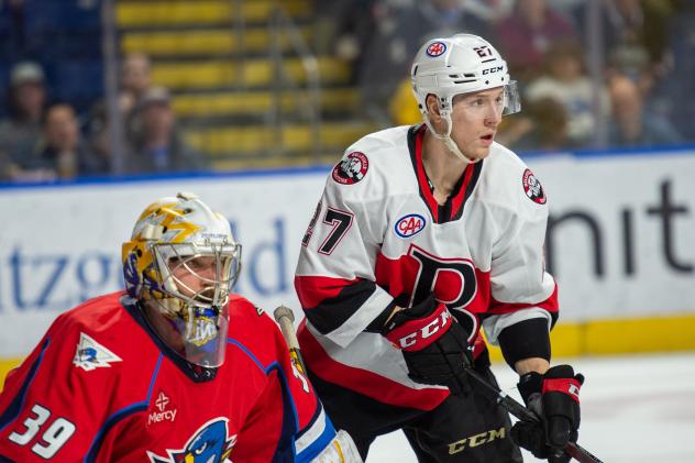Belleville Senators right wing Parker Kelly vs. the Springfield Thunderbirds