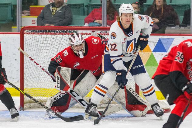 Prince George Cougars goaltender Ty Young vs. the Kamloops Blazers