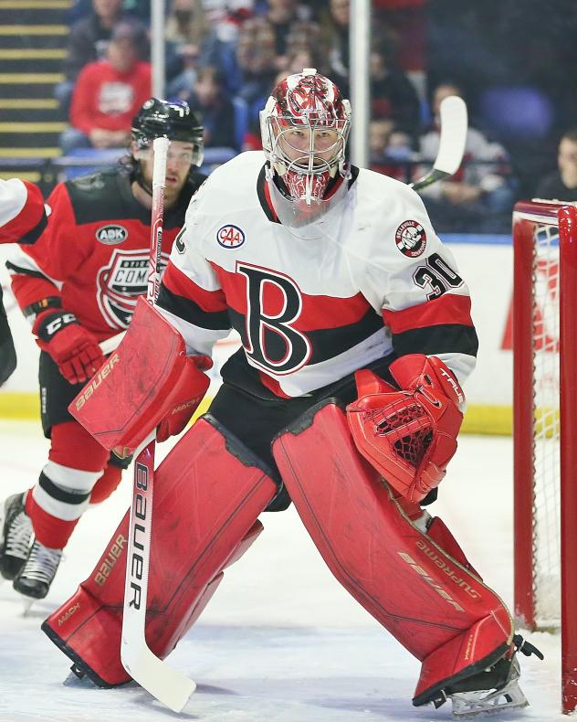 Belleville Senators goaltender Filip Gustavsson vs. the Utica Comets