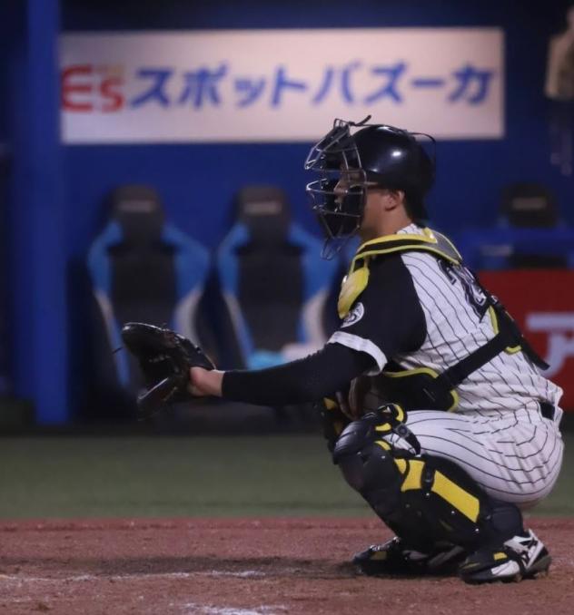 Catcher Mitsuki Fukuda with Kyushu Sangyo University