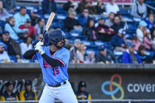 Santiago Chávez of the Pensacola Blue Wahoos at bat