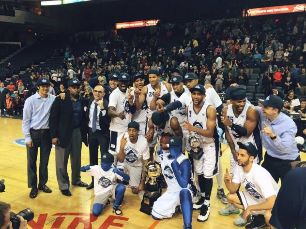 Cliff Clinkscales celebrates with the Halifax Hurricanes