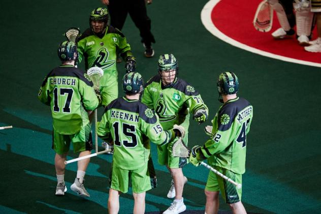 Saskatchewan Rush celebrate a goal