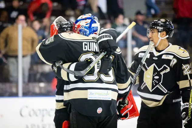 Wheeling Nailers celebrate after clincing a playoff berth