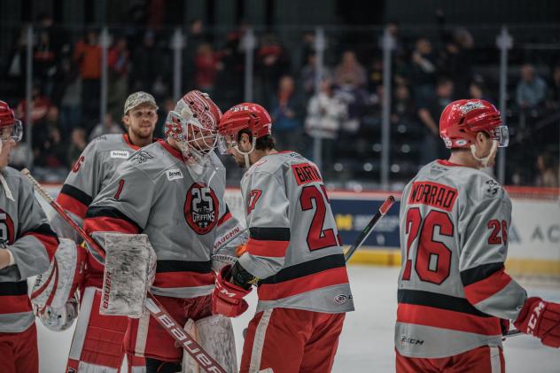 Grand Rapids Griffins celebrate a win