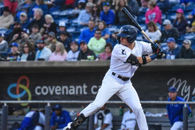 Griffin Conine at bat for the Pensacola Blue Wahoos