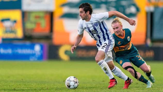 Louisville City FC midfielder Tyler Gibson vs. San Diego Loyal
