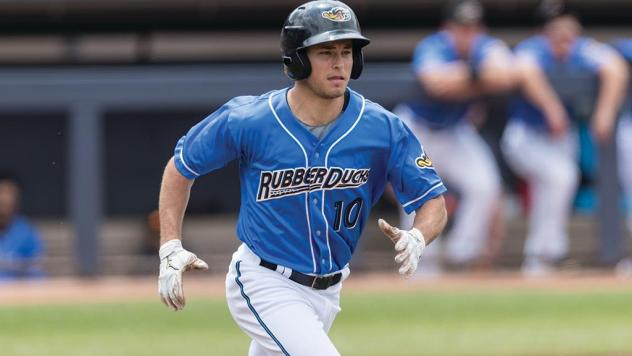 Infielder Tyler Krieger with the Akron RubberDucks