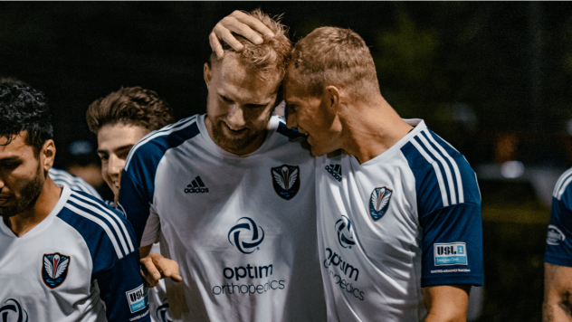 South Georgia Tormenta FC celebrates after a goal against the Birmingham Legion in the U.S Open Cup