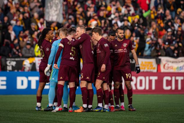 Detroit City FC huddle