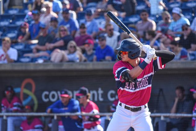 Griffin Conine at the plate for the Pensacola Blue Wahoos