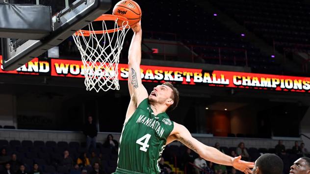 Forward Zane Waterman with Manhattan College