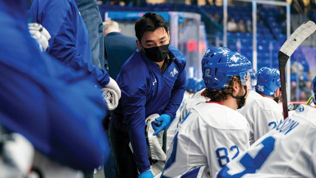 Equipment Manager Jean Huynh of the Trois-Rivières Lions