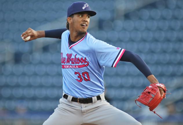 Pensacola Blue Wahoos pitcher Eury Pérez
