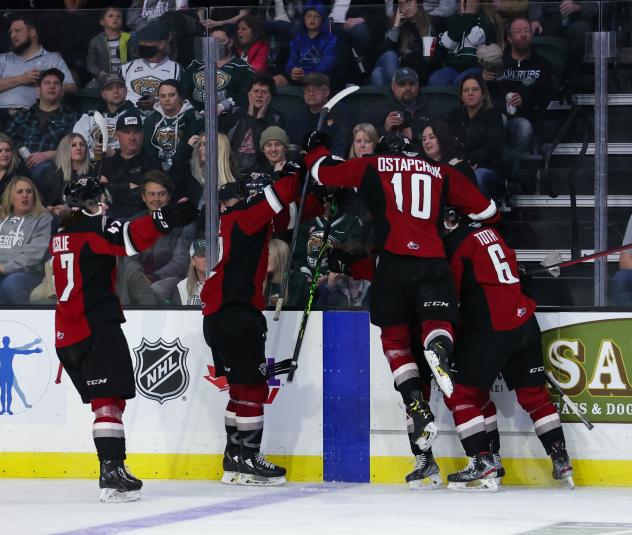 Vancouver Giants celebrate vs. the Everett Silvertips