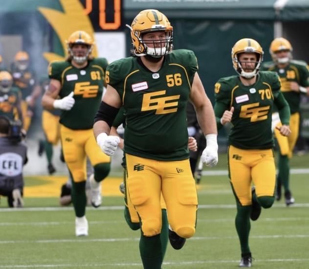 Offensive Lineman Kyle Saxelid with the Edmonton Elks