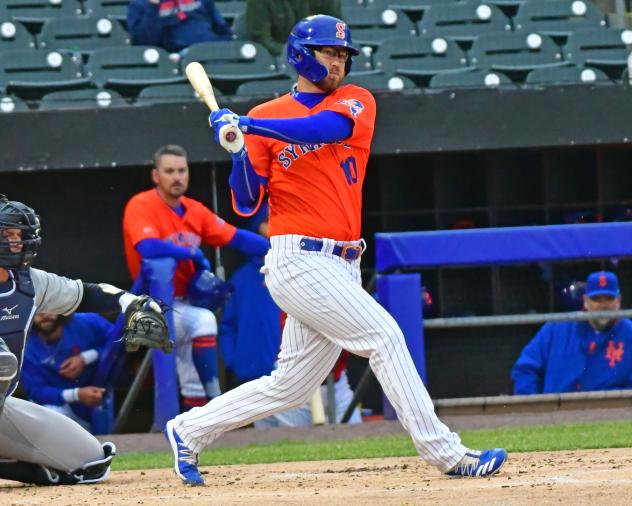 Patrick Mazeika had two hits and two RBIs for the Syracuse Mets on Wednesday night