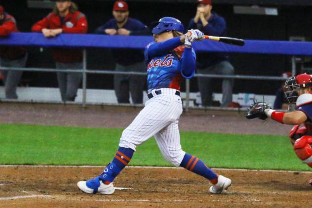 Nick Meyer hit a home run right after Daniel Palka for the Syracuse Mets Friday night