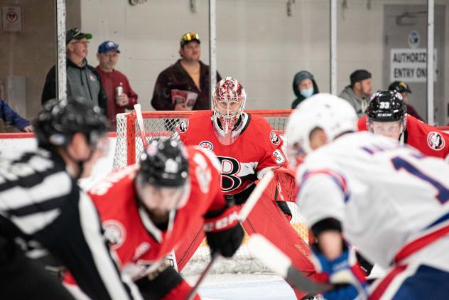 Belleville Senators goaltender Filip Gustavsson vs. the Rochester Americans