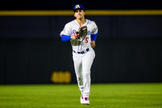 Outfielder Alek Thomas with the Amarillo Sod Poodles