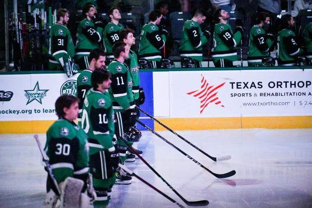 Texas Stars line up before a game