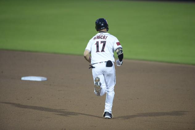 Victor Mascai circles the bases for the Fayetteville Woodpeckers