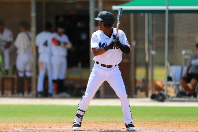 Infielder José Devers with the Miami Marlins
