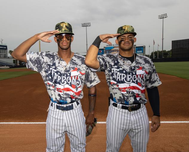 Tampa Tarpons in their Armed Forces Night jerseys