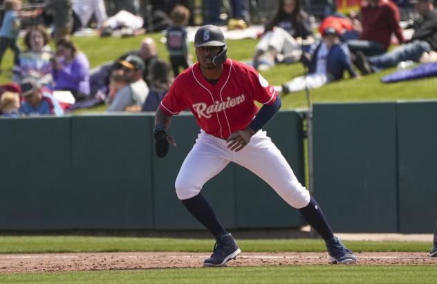 Kyle Lewis of the Tacoma Rainiers leads off