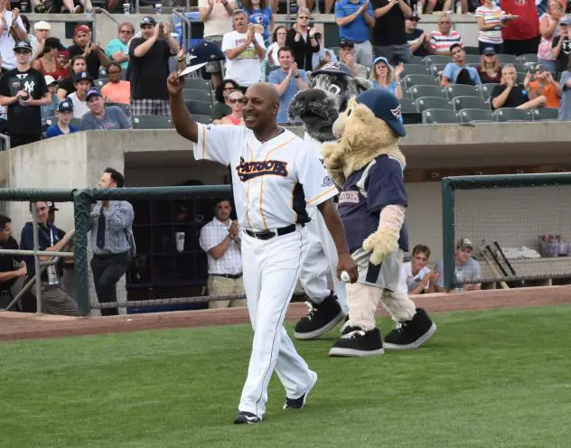 Willie Randolph salutes the crowd at TD Bank Ballpark, home of the Somerset Patriots